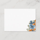 Rustiek Terracotta Marine Blauw Herfst Bruiloft Re Informatiekaartje (Achterkant)