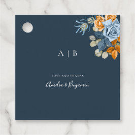 Rustiek Terracotta Marine Blauw Rust Dank u bruilo Bedankjes Labels