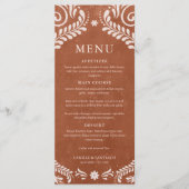 Rustiek Terracotta Mexico Menu Kaart (Voorkant)