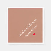 Rustiek Terracotta Monogram Huwelijksfeest Cocktai Servet (Voorkant)