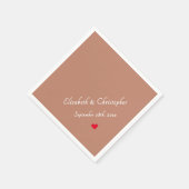 Rustiek Terracotta Monogram Huwelijksfeest Cocktai Servet (Hoek)