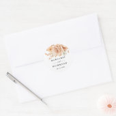 Rustiek Terracotta Roos Bloemen Huwelijk Ronde Sticker (Envelop)