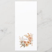 Rustiek Terracotta Roos Bloemen Trouwmenu Menu (Achterkant)