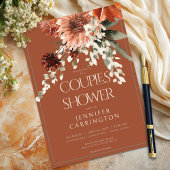 Rustiek Terracotta Rust Bloemen Koppels Douche Kaart