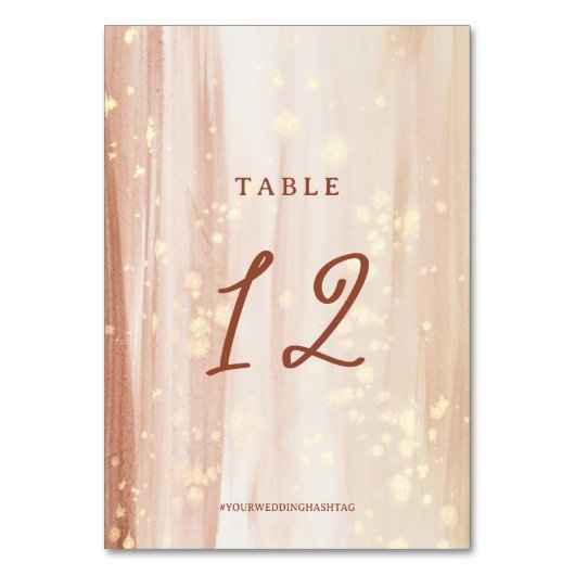 Rustiek Terracotta Script & Gouden Waterverf Bruil Kaart (Voorkant)