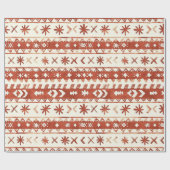 Rustiek Terracotta Vakantiepatroon Kerstmis Cadeaupapier (Vlak)