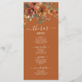 Rustiek Terracotta Verbrand Sinaasappel Bloemen Tr Programmakaart (Achterkant)