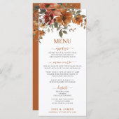 Rustiek Terracotta Verbrand Sinaasappel Bloemen Tr Programmakaart (Voorkant / Achterkant)