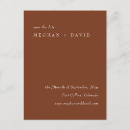 Rustiek terracotta verbrand Sinaasappel Save the D Aankondigingskaart