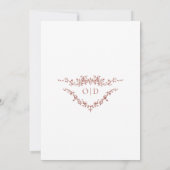 Rustiek Terracotta Victoriaans Boho Monogram Huwel Kaart (Achterkant)