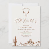 Rustiek Terracotta Western 40ste verjaardag Kaart (Voorkant)