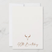 Rustiek Terracotta Western 40ste verjaardag Kaart (Achterkant)