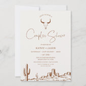 Rustiek Terracotta Western paar Douche Bruid Kaart (Voorkant)