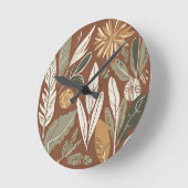Rustiek Terracotta Wildflower Boho Eclectisch Ontw Ronde Klok (Hoek)