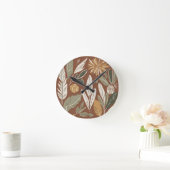Rustiek Terracotta Wildflower Boho Eclectisch Ontw Ronde Klok (Huis)