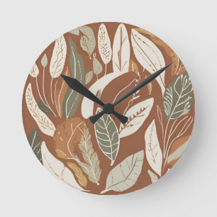 Rustiek Terracotta Wildflower Boho Eclectisch Ontw Ronde Klok
