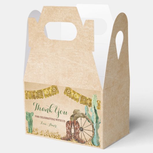 Rustiek Texas Western Cowboy Verjaardagsfeest Bedankdoosjes (Geopend)