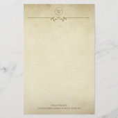  rustiek textuur minimalistisch monogram script briefpapier (Voorkant)