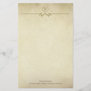 rustiek textuur minimalistisch monogram script briefpapier