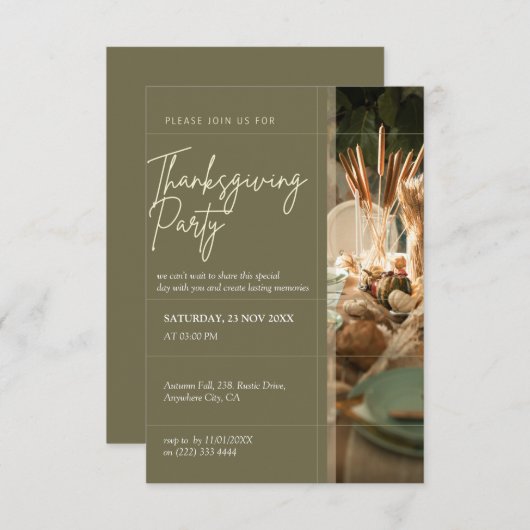 Rustiek Thanksgiving diner in het najaar Kaart (Voorkant / Achterkant)