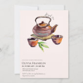 Rustiek, theefeest baby shower kaart (Voorkant)