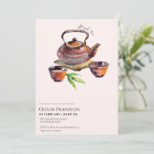 Rustiek, theefeest baby shower kaart (Staand voorkant)