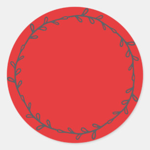 Rustiek Thuisgemaakt Helderrood Op Schrijven Ronde Sticker