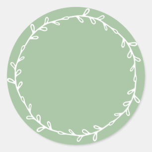 Rustiek Thuisgemaakt Stil Groen Opschrift Ronde Sticker