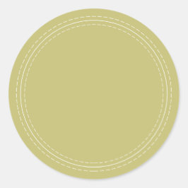 Rustiek Thuisgemaakte Eenvoudige Olijfgroene Schri Ronde Sticker
