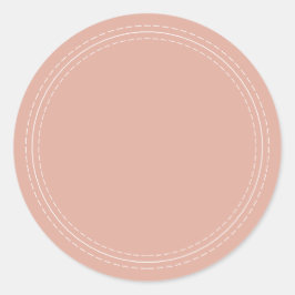 Rustiek Thuisgemaakte Eenvoudige Stof Pink Schrijf Ronde Sticker