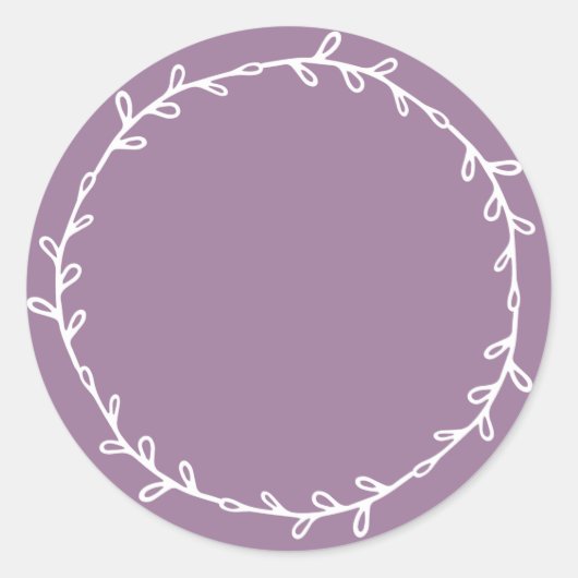 Rustiek Thuisgemaakte Stof Lavendel Schrijf Op Ronde Sticker (Voorkant)