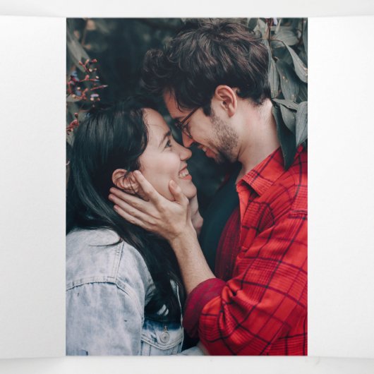 Rustiek Toscaans groen alles in één bruiloft Drieluik Uitnodiging (Binnenkant midden)