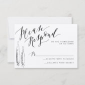 Rustiek Toscane Kalligrafie Beantwoorden Kaart (Voorkant)