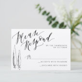 Rustiek Toscane Kalligrafie Beantwoorden Kaart (Staand voorkant)