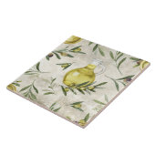 Rustiek Toscane Olijven Olie Fles Waterverven Tegeltje (Zijkant)