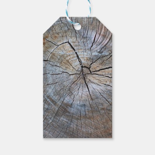 Rustiek Tree ring patroon Cadeaulabel (Voorkant)