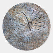 Rustiek Tree ring patroon Ronde Sticker (Voorkant)