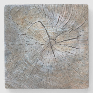 Rustiek Tree ring patroon Stenen Onderzetter