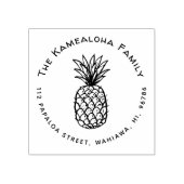 Rustiek Tropisch Ananas Hawaïaans retouradres Rubberstempel (Afrduk)