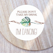 Rustiek Tropisch Bruin Groen Monstera Blad Ronde Kartonnen Onderzetter