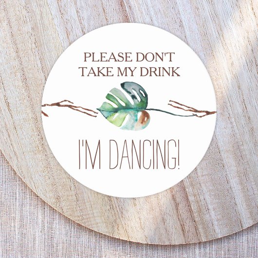 Rustiek Tropisch Bruin Groen Monstera Blad Ronde Kartonnen Onderzetter