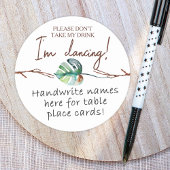 Rustiek Tropisch Bruin, Groene Plaats Kaart Naam T Ronde Kartonnen Onderzetter