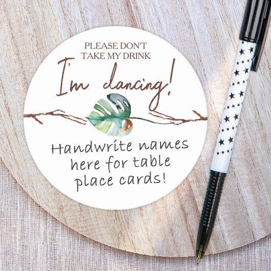 Rustiek Tropisch Bruin, Groene Plaats Kaart Naam T Ronde Kartonnen Onderzetter