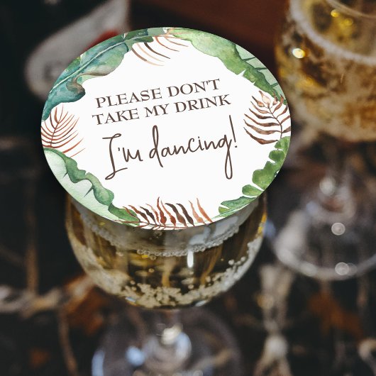 Rustiek Tropisch Bruin, Groene Plaats Kaart Naam T Ronde Kartonnen Onderzetter