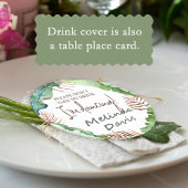 Rustiek Tropisch Bruin, Groene Plaats Kaart Naam T Ronde Kartonnen Onderzetter