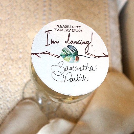 Rustiek Tropisch Bruin, Groene Plaats Kaart Naam T Ronde Kartonnen Onderzetter