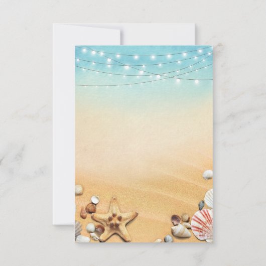 Rustiek Tropisch Strand Hart Wedding Response RSVP Kaartje (Achterkant)