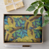 Rustiek Tropisch Wilde Bloemen Groene Vogels Tissuepapier (Geschenk)