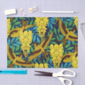 Rustiek Tropisch Wilde Bloemen Groene Vogels Tissuepapier (Craft)