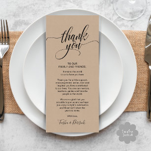 Rustiek Trouwdiner Dank u Plaats Instelling Kaart
